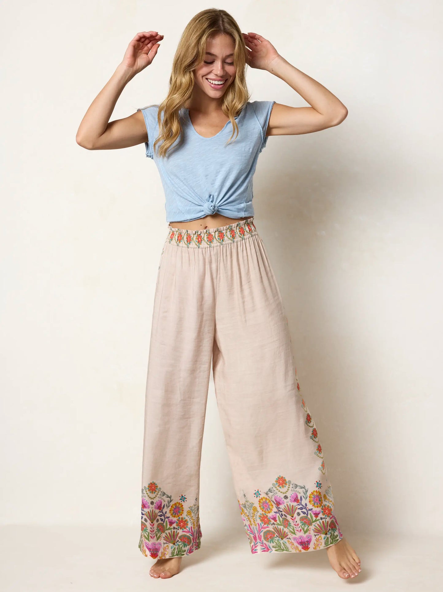 Cece Wide Leg Pants - Cream