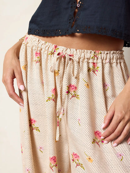 Faye Bloomer Pants - Pin Dot Prairie Cream