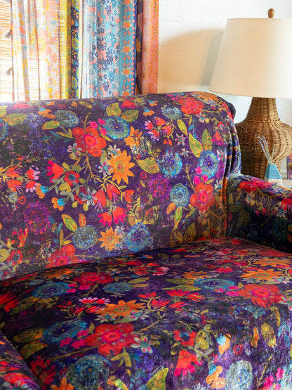 Perfect Cozy Couch Cover - Dark Floral Garden