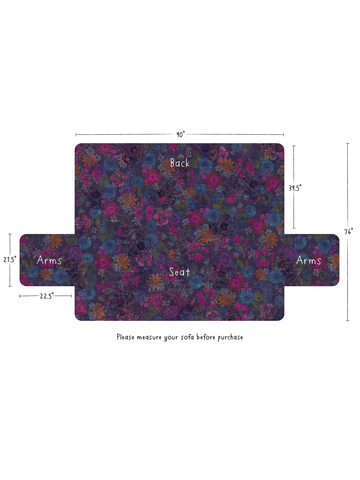Perfect Cozy Couch Cover - Dark Floral Garden