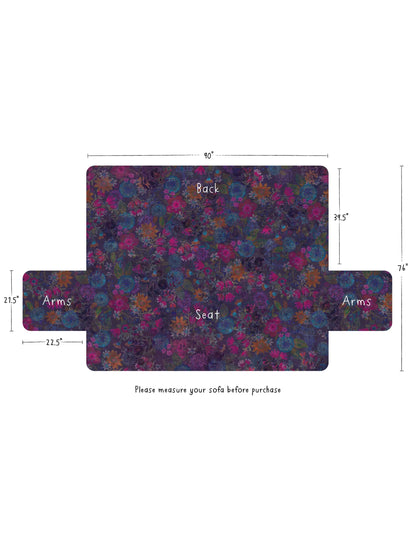 Perfect Cozy Couch Cover - Dark Floral Garden