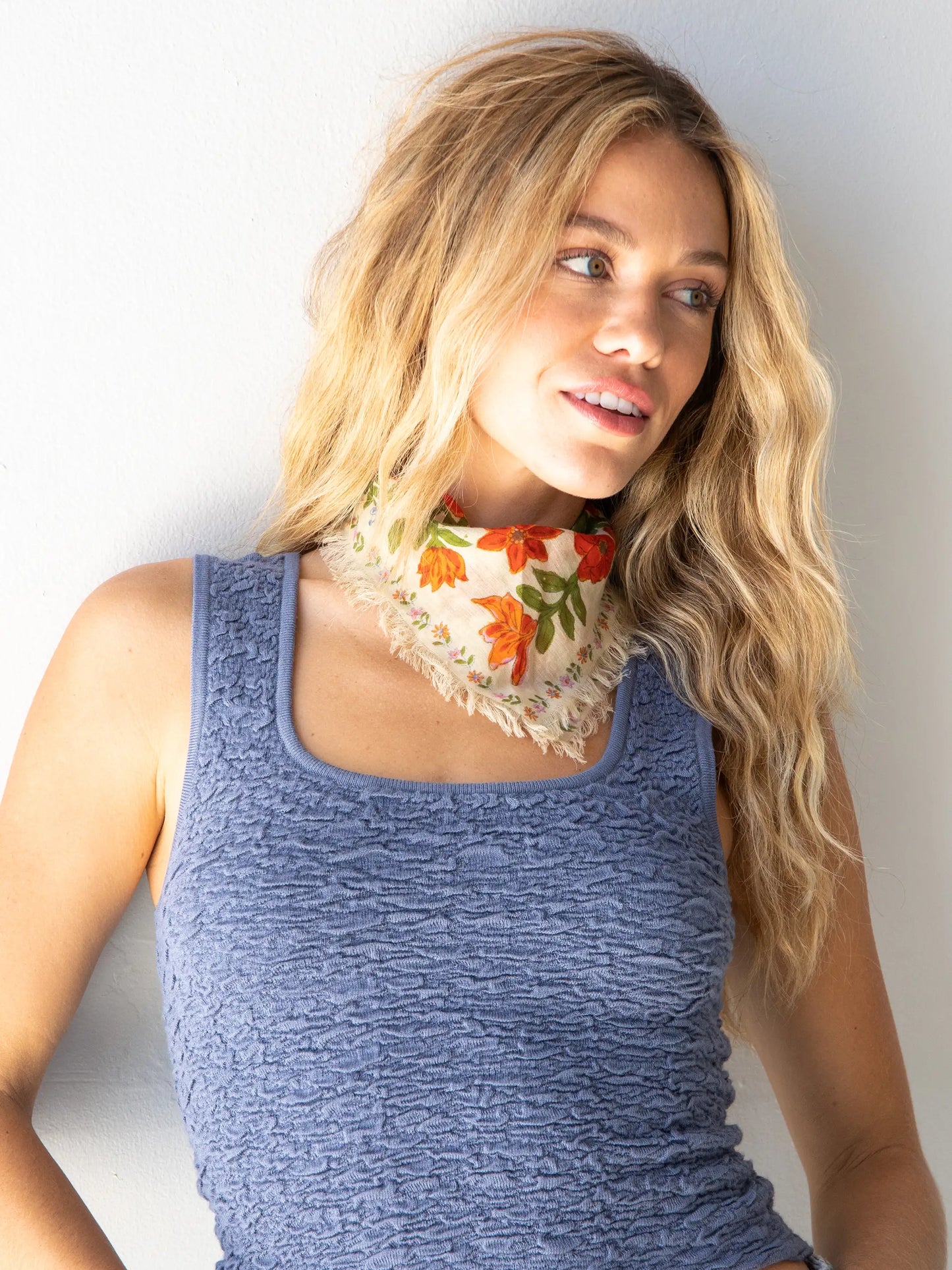 Printed Bandana - Cream Floral