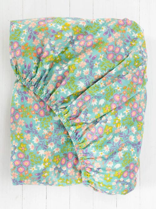 Mix & Match Soft Cotton Fitted Sheet - Teal Mara