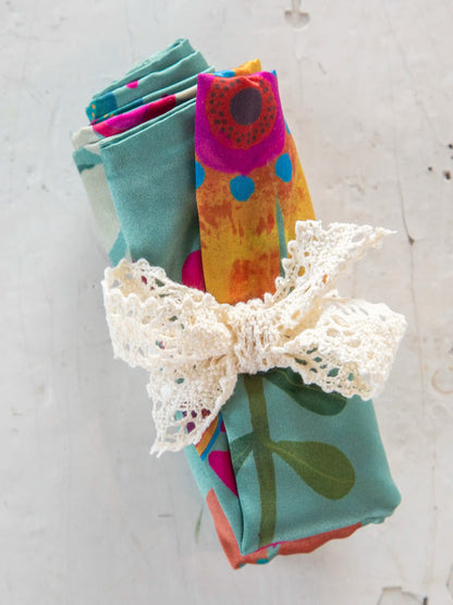 Satin Pillowcase - Sage Folk Flower