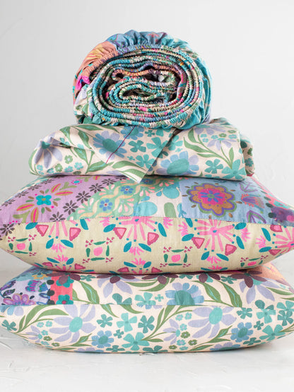 Sooo Soft Cotton Sheet Set - Folk Flower Patchwork