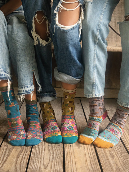 Boxed Boho Sock Set, Set of 3 - Critters