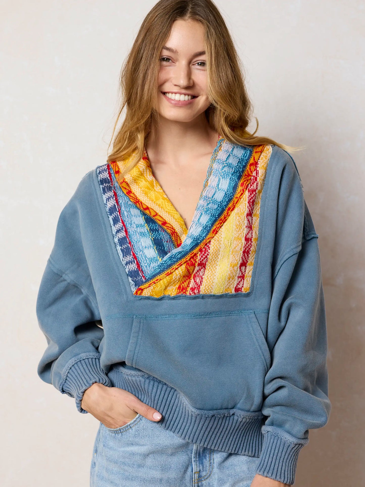 Tyler Intarsia Sweatshirt - Washed Navy
