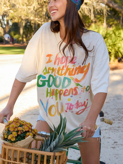 Life Is A Canvas Cotton Tee - Hope Something Good Happens