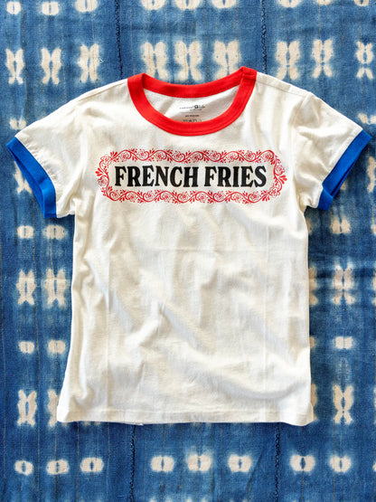 Ringer Cotton Baby Tee - French Fries