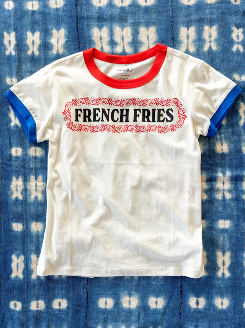 Ringer Cotton Baby Tee - French Fries