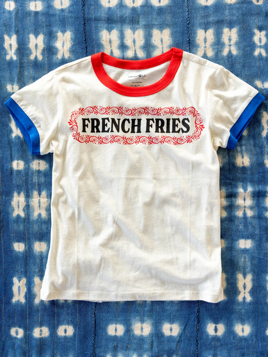 Ringer Cotton Baby Tee - French Fries