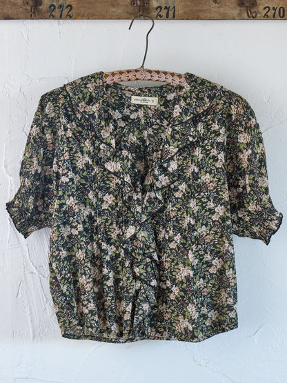 My Favorite Cotton Top - Black Flung Floral