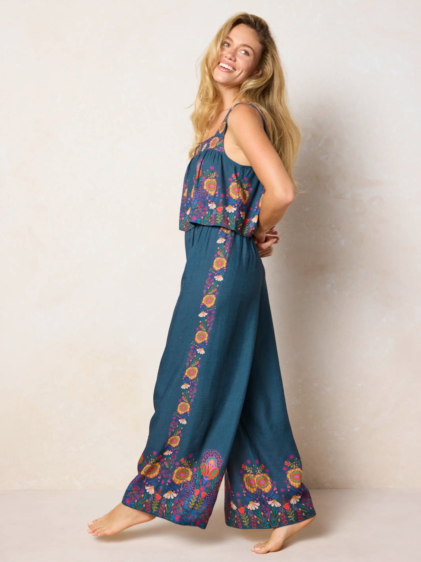 Cece Wide Leg Pants - Slate Blue