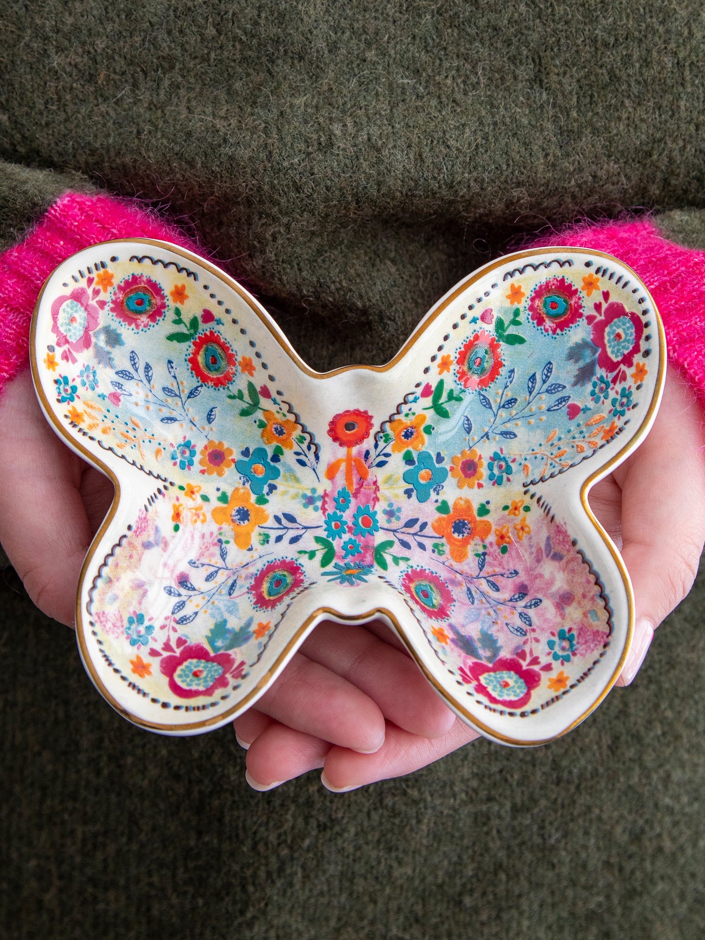 Shaped Ceramic Trinket Dish - Butterfly