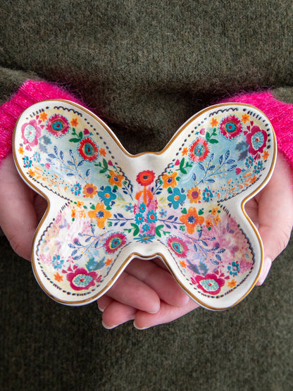 Shaped Ceramic Trinket Dish - Butterfly