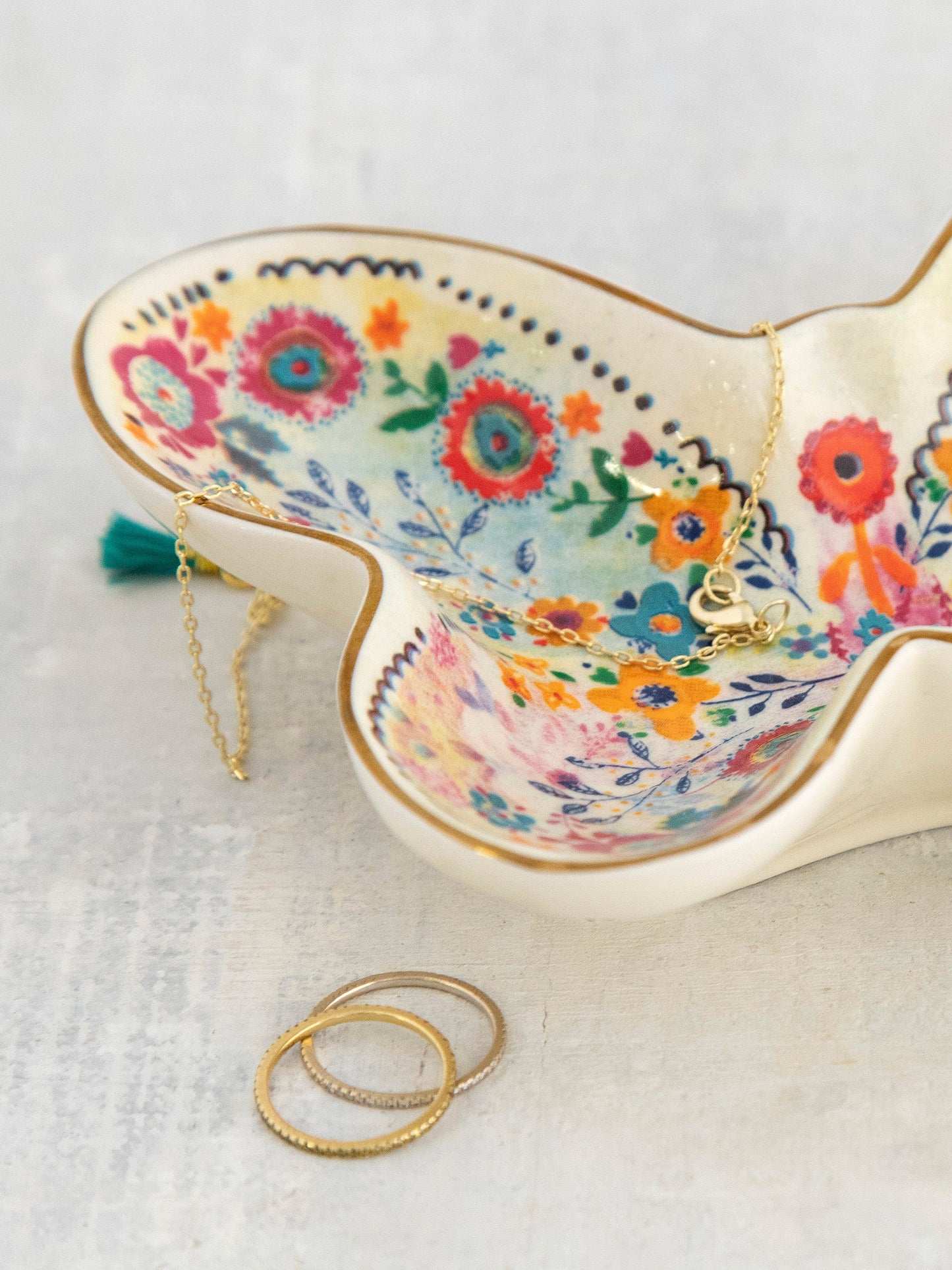 Shaped Ceramic Trinket Dish - Butterfly