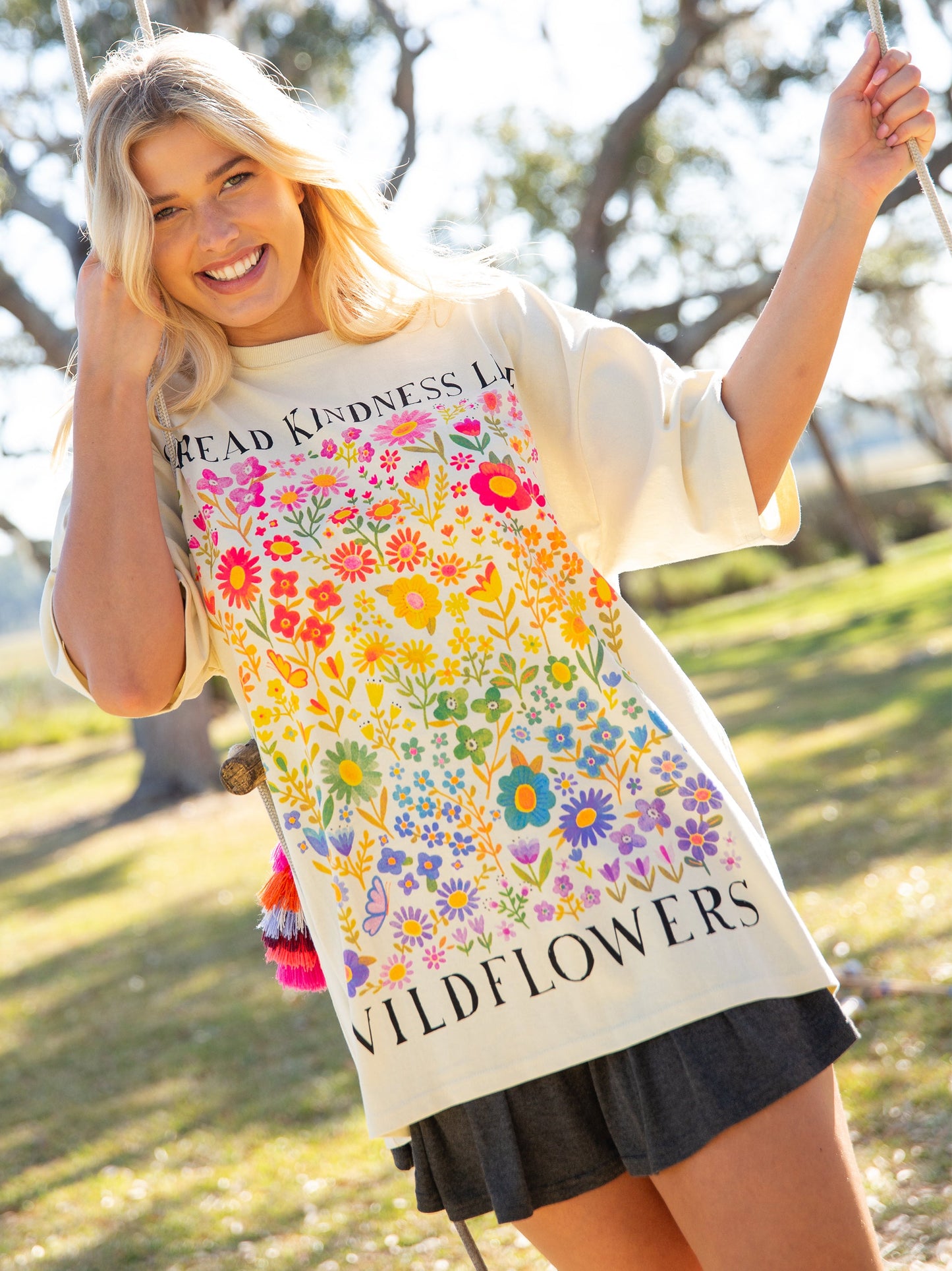 Chandler Cotton Tee Shirt Dress - Spread Kindness