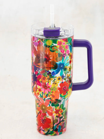 Mega 40oz Tumbler - Bright Floral Garden