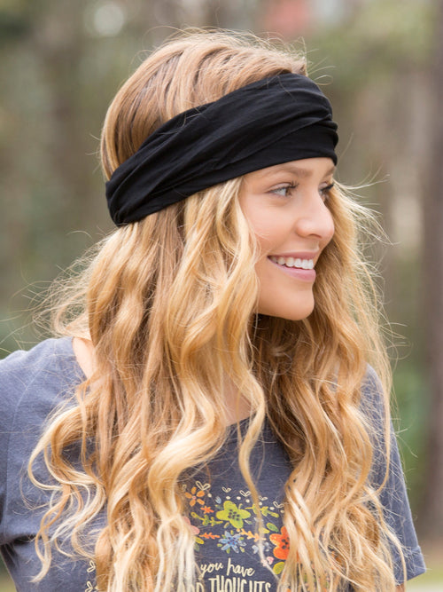 Full Boho Bandeau® Headband - Black