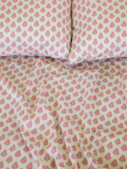 Mix & Match Soft Cotton Flat Sheet - Cream Maia