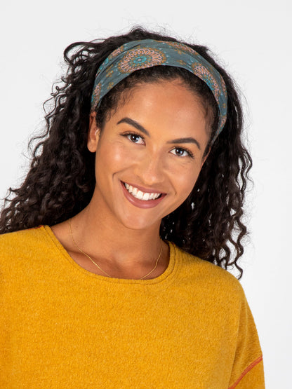 Full Boho Bandeau® Headband - Sage Gold Medallion